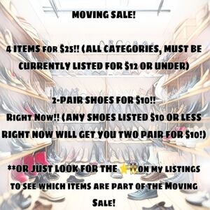 👯‍♂️⭐ MOVING SALE! GET 2 PAIR OF SHOES FOR $10! CHOOSE ANY SHOES W/👯‍♂️⭐EMOJIS
